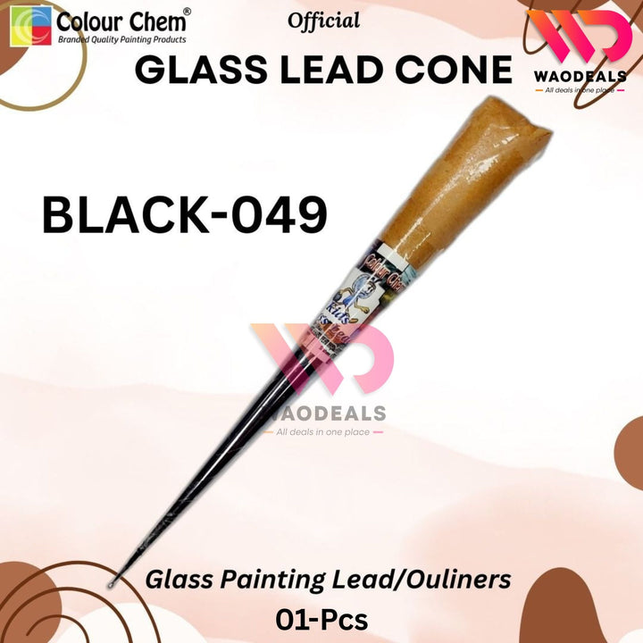 01-Pcs Colour Chem 40ML Glass Outliner Cones – Liquid Lead for Stained Glass & DIY Art Designs 🎨🖌️ WaoDeals