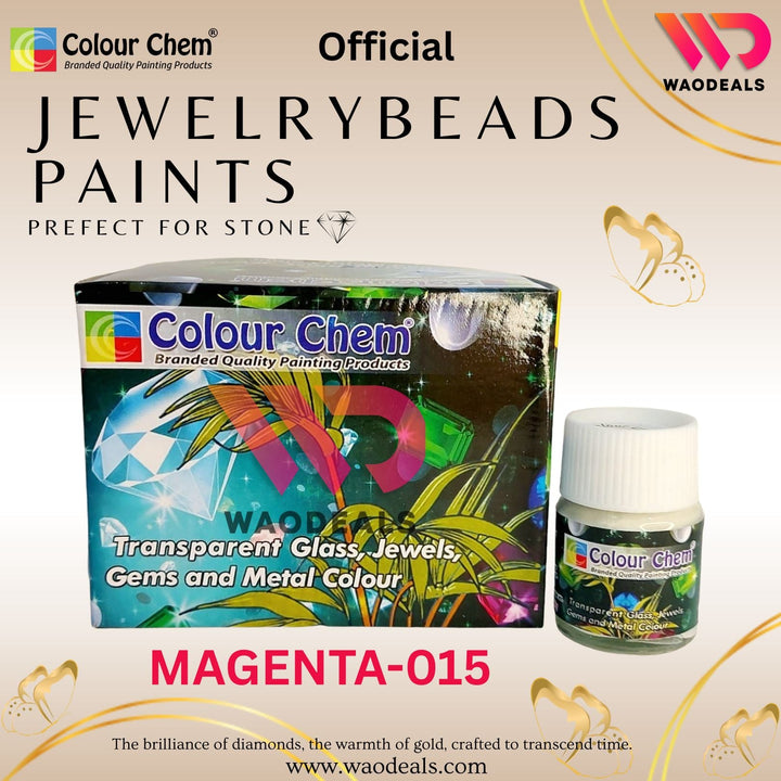 Colour Chem 20ml Transparent Glass Paint – 1Pcs for Kundan Jewellery Beads, Bridal Art & Glass Painting 💎👰‍♀️🖌️🎨 waodeals