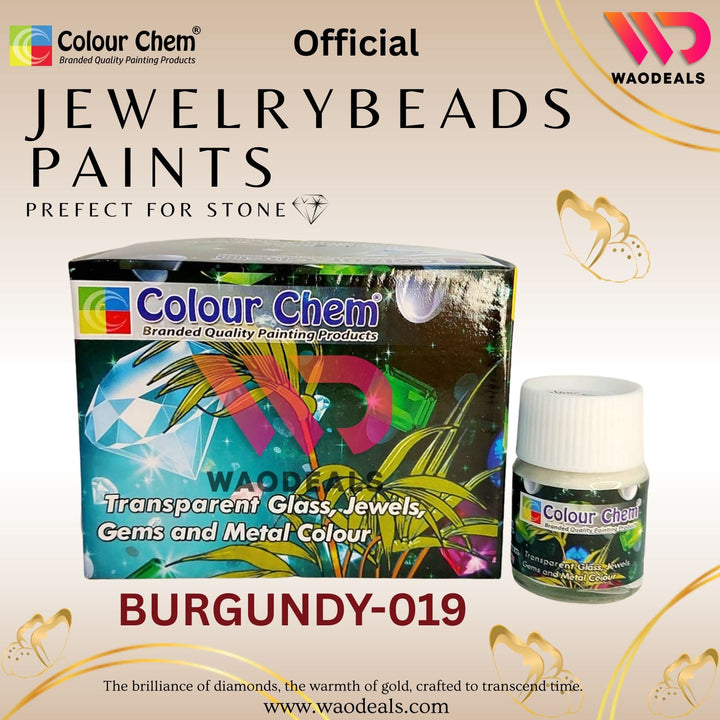 Colour Chem 20ml Transparent Glass Paint – 1Pcs for Kundan Jewellery Beads, Bridal Art & Glass Painting 💎👰‍♀️🖌️🎨 waodeals