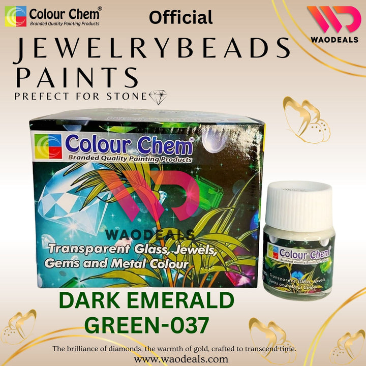 Colour Chem 20ml Transparent Glass Paint – 1Pcs for Kundan Jewellery Beads, Bridal Art & Glass Painting 💎👰‍♀️🖌️🎨 waodeals