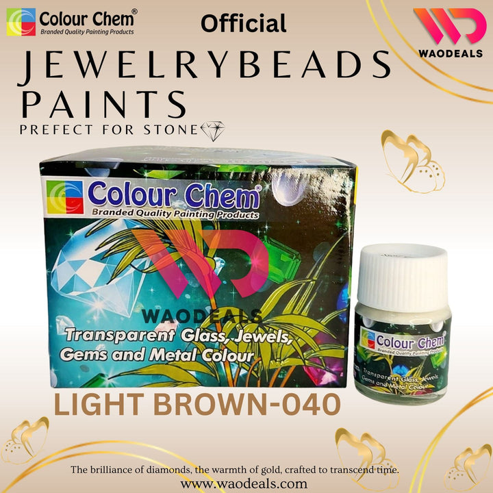 Colour Chem 20ml Transparent Glass Paint – 1Pcs for Kundan Jewellery Beads, Bridal Art & Glass Painting 💎👰‍♀️🖌️🎨 waodeals
