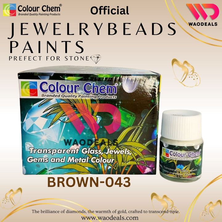 Colour Chem 20ml Transparent Glass Paint – 1Pcs for Kundan Jewellery Beads, Bridal Art & Glass Painting 💎👰‍♀️🖌️🎨 waodeals