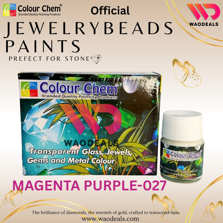 Colour Chem 20ml Transparent Glass Paint – 1Pcs for Kundan Jewellery Beads, Bridal Art & Glass Painting 💎👰‍♀️🖌️🎨 waodeals