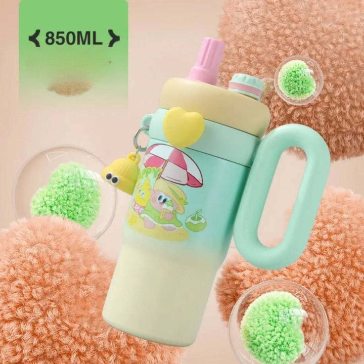 Rainbow Magic 850ml Stainless Steel Tumbler Cup – Cute Cartoon Sipper for Kids & Teens 🌈✅🎀 waodeals