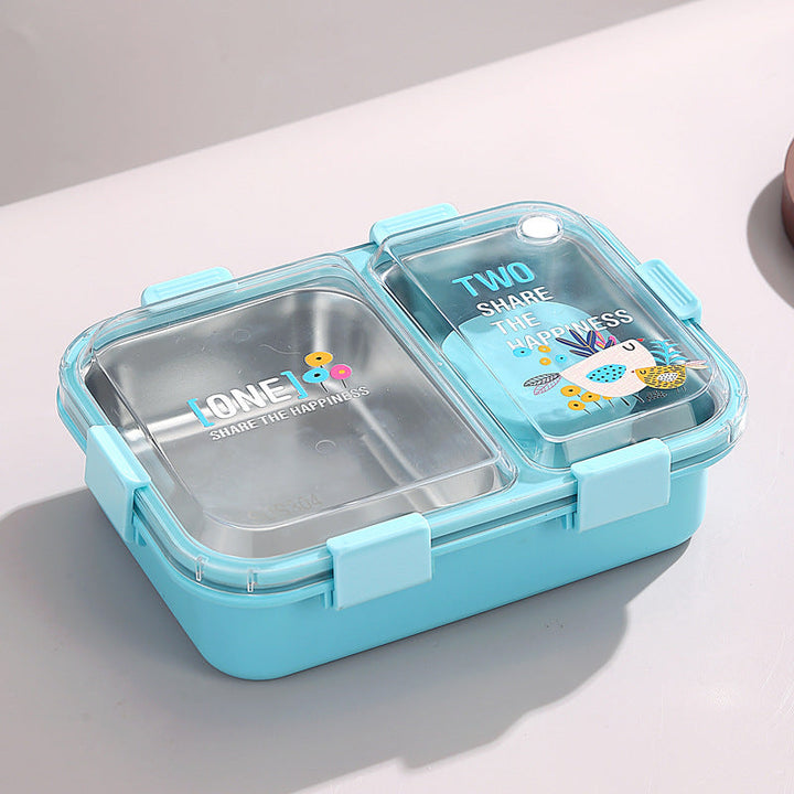🍱 SmartMeal 2 Compartment Lunch Box Bento Lunch Box (2 Grid) with Bowl – 100% Leakproof, Airtight waodeals