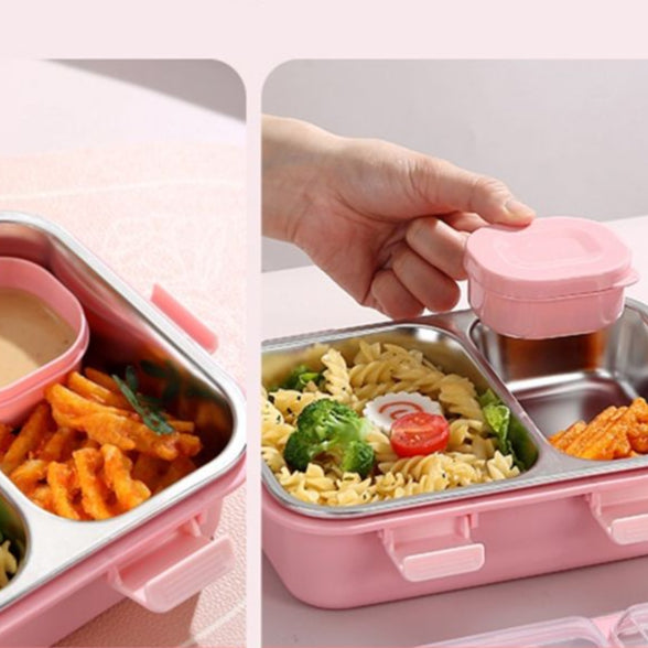 🍱 SmartMeal 2 Compartment Lunch Box Bento Lunch Box (2 Grid) with Bowl – 100% Leakproof, Airtight waodeals