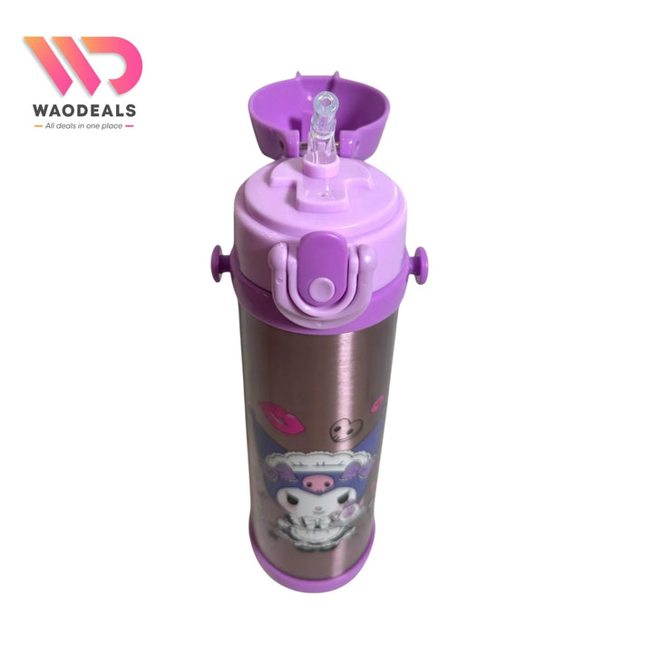 💜✨ Disney Girls Kuromi Stainless Steel Water Bottle | 500ml Double Wall Insulated Vacuum Flask ✨💜 waodeals