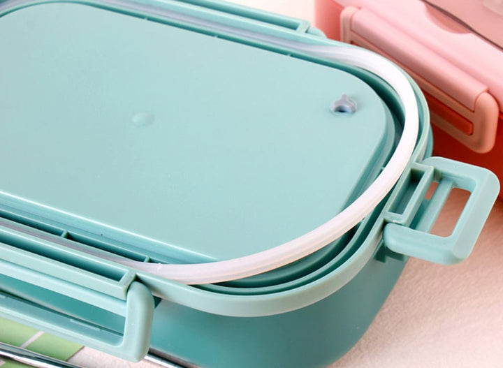 Tedemei Japanese Style Stainless Steel Lunch Box – 2-Compartment Insulated Bento with Spoon & Chopsticks | Leak-Proof, Microwave & Freezer Safe 🍱✨ waodeals