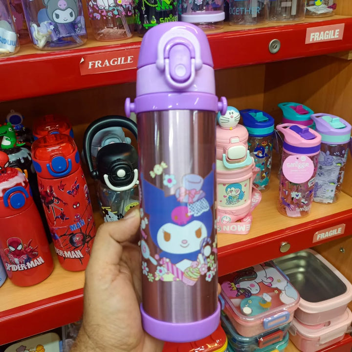 💜✨ Disney Girls Kuromi Stainless Steel Water Bottle | 500ml Double Wall Insulated Vacuum Flask ✨💜 waodeals