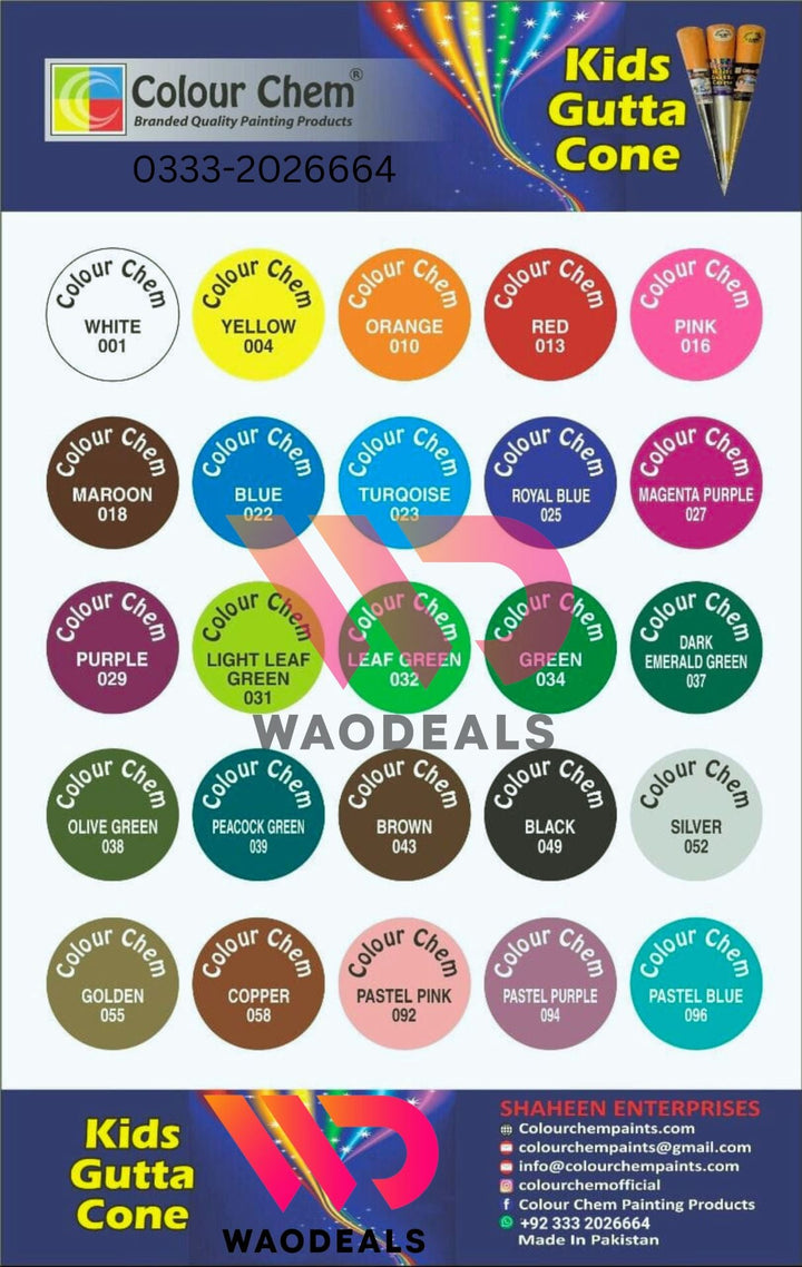1Pc Colour Chem Fabric Gutta Cone – Premium Outliner for Textile Art on Silk, Cotton, Organza, All Fabrics & More waodeals