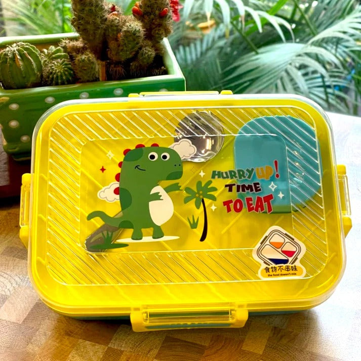 🍱 2-Layer Stainless Steel Bento Lunch Box | Rectangle 3 Compartments with Sauce Bowl & Spoon waodeals
