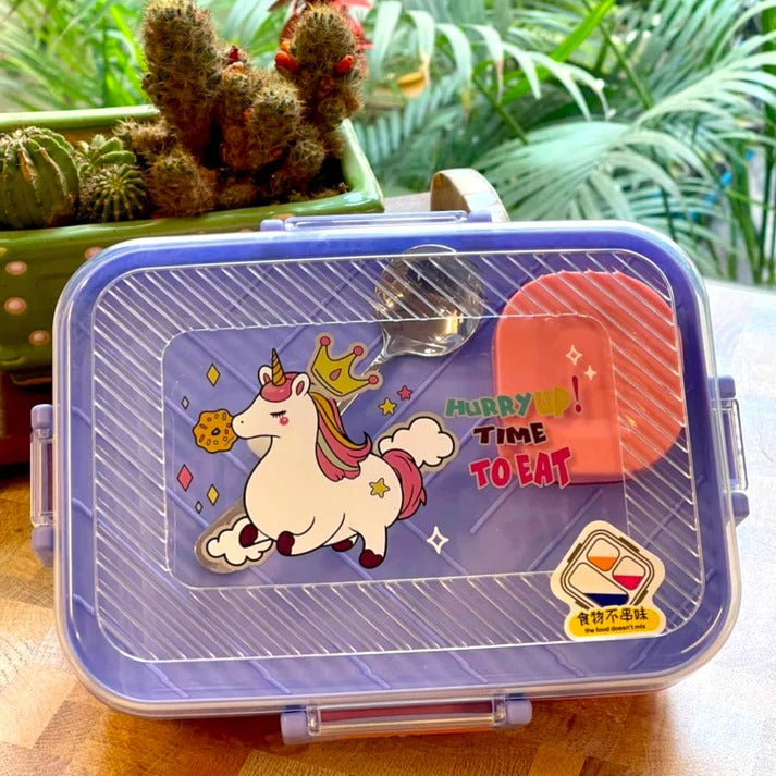 🍱 2-Layer Stainless Steel Bento Lunch Box | Rectangle 3 Compartments with Sauce Bowl & Spoon waodeals