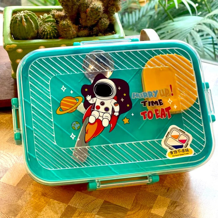 🍱 2-Layer Stainless Steel Bento Lunch Box | Rectangle 3 Compartments with Sauce Bowl & Spoon waodeals