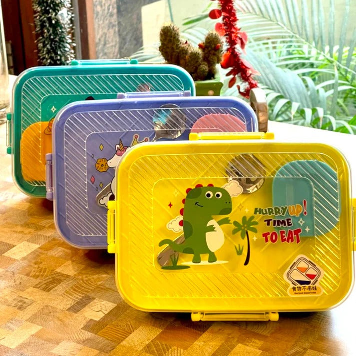 🍱 2-Layer Stainless Steel Bento Lunch Box | Rectangle 3 Compartments with Sauce Bowl & Spoon waodeals