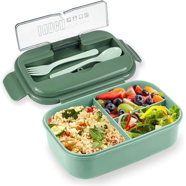 Bento Box Lunch Box 3 Compartment Microwave Lunch Containers Uitable for Microwave Dishwasher waodeals