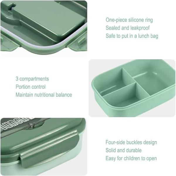 Bento Box Lunch Box 3 Compartment Microwave Lunch Containers Uitable for Microwave Dishwasher waodeals