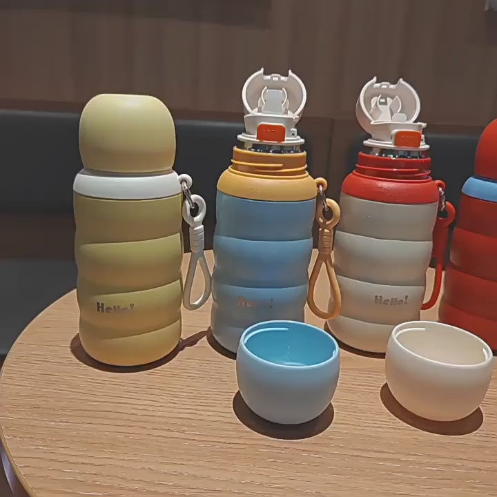 High-Looking 500ML Stainless Steel Thermal Water Bottle with Straw & Sip Lid waodeals-video