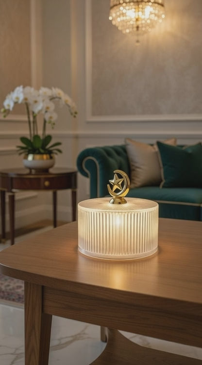 Ramadan Crescent Moon LED Lamp – Modern Islamic Home Decor