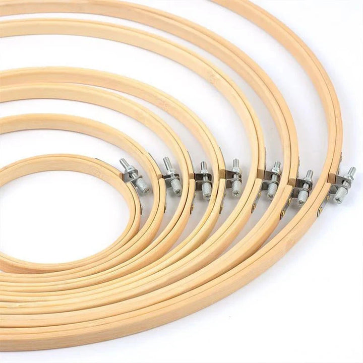 🧵 Super Strong Wooden Embroidery Hoop Frame | Premium Bamboo Cross Stitch Ring | Adjustable 🎨 waodeals