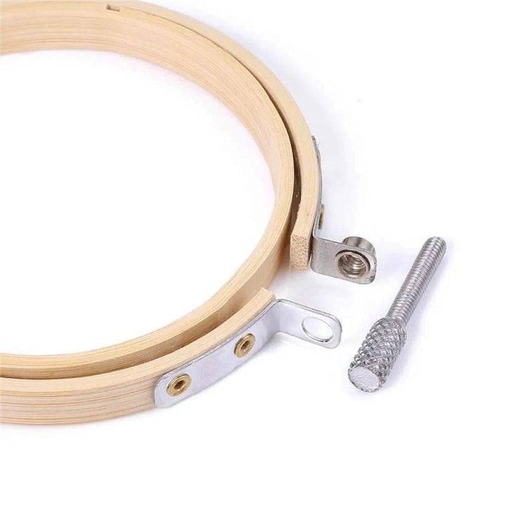 🧵 Super Strong Wooden Embroidery Hoop Frame | Premium Bamboo Cross Stitch Ring | Adjustable 🎨 waodeals