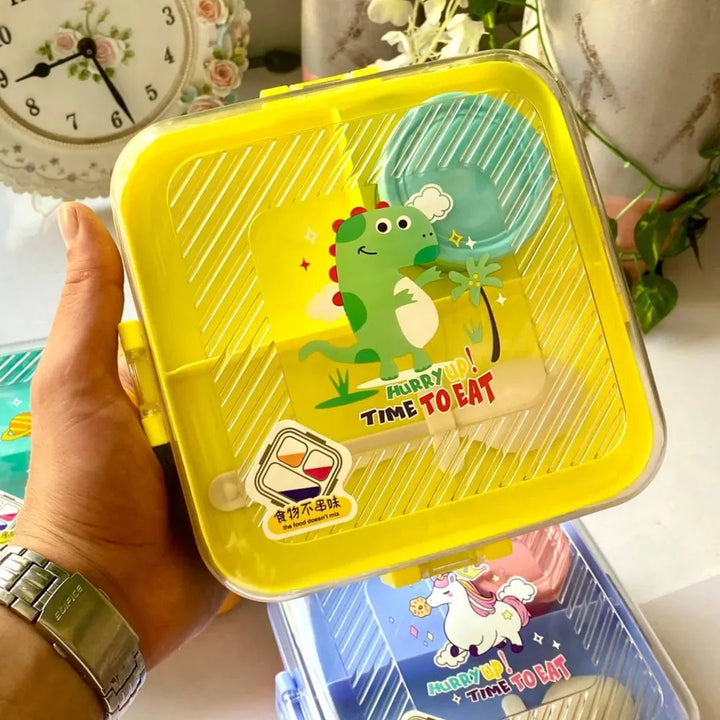 🍱 2-Layer Stainless Steel Lunch Box | 3 Compartments with Sauce Bowl & Spoon Kids & Adult Bento Box waodeals