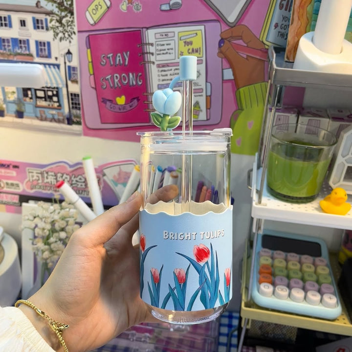 🥤✨ Premium 450ml Can Glass with Leather Sleeve – Stylish, Durable ✨ waodeals