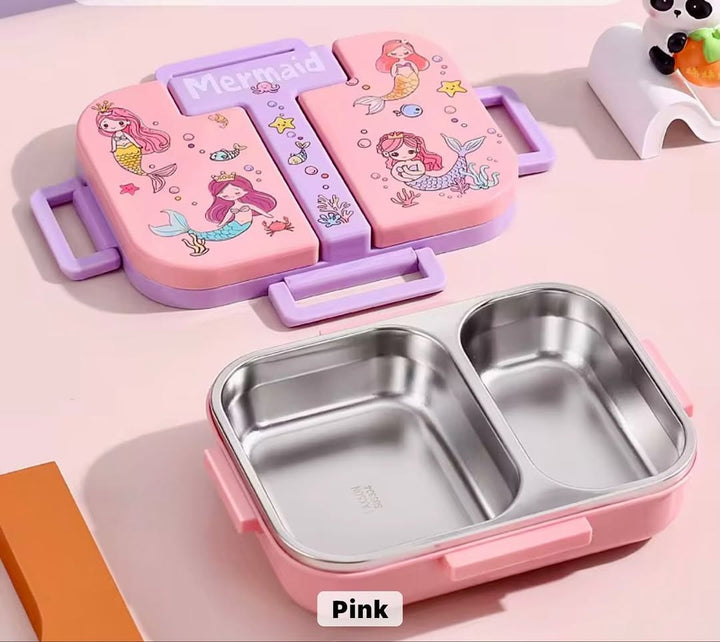 🍱 Sealed 2-Grid Child Stainless Steel Lunch Box | Portable Leakproof Kids Bento Box for School, Office & Travel ✨ waodeals