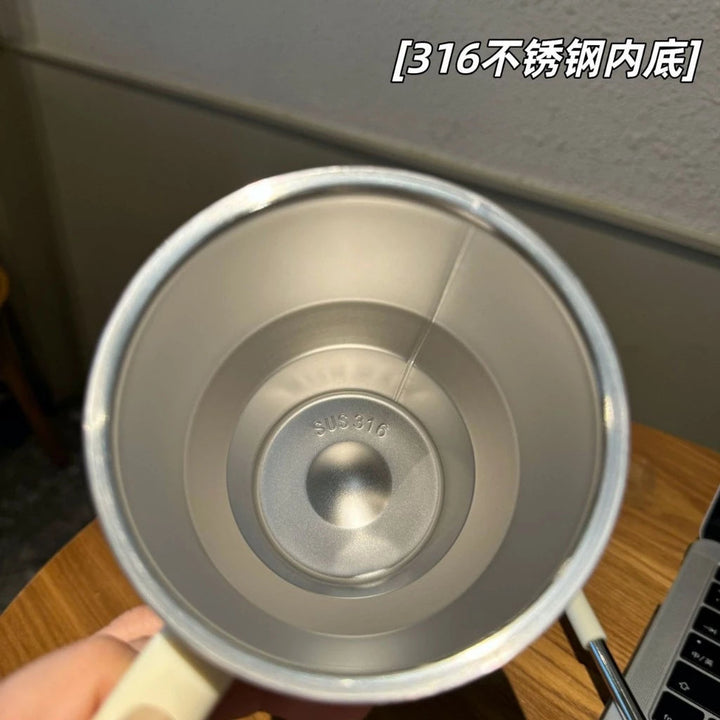 600ml Insulated Coffee Mug Tumbler with Handle | Stainless Steel Travel Mug waodeals