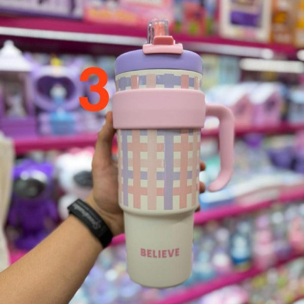 waodeals-40oz Tumbler with Handle Lid & Straw | Leak-Proof Stainless Steel Vacuum Insulated Travel Mug | Hot & Cold Drink Cup for Office, School & Travel Pakistan