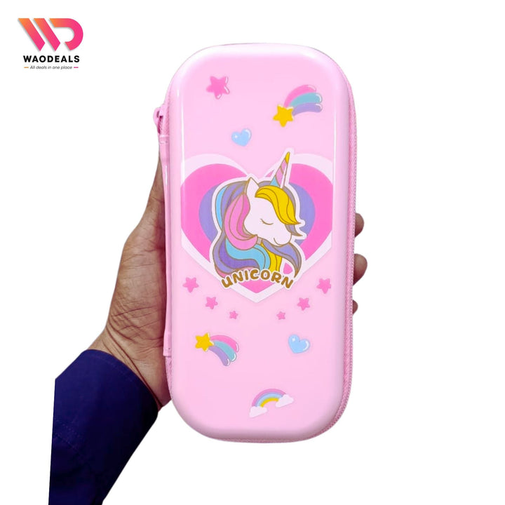 🦄✨ Cute Unicorn Pencil Case for Girls | 3D Hardtop EVA Stationery Box waodeals