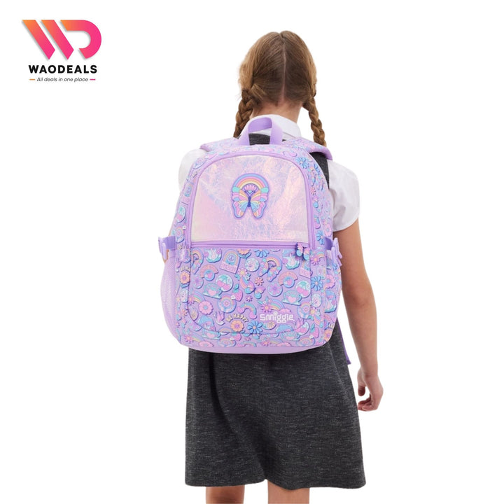 🦋 Original Smiggle 17 Inch Butterfly School Bag | Purple Girls Backpack | Smiggle Fun Fair Bagpack for Girls 🎒✨ waodeals