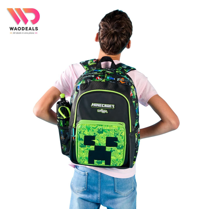 🎮 Original Smiggle 17 Inch Minecraft Classic Backpack For Boys Gaming School Bag🎒 waodeals