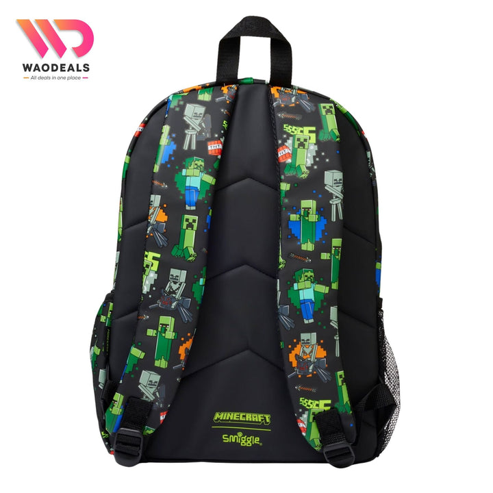 🎮 Original Smiggle 17 Inch Minecraft Classic Backpack For Boys Gaming School Bag🎒 waodeals
