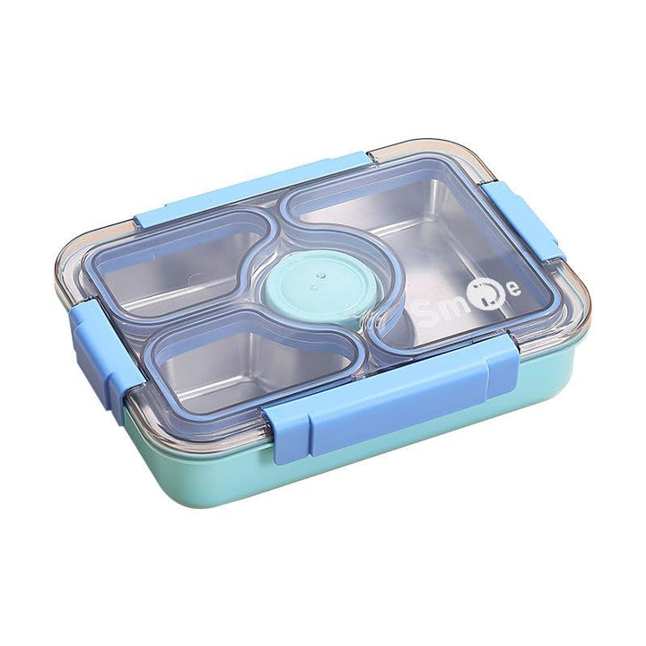 waodeals - Stainless Steel Bento Lunch Box – 4 Compartments-Blue