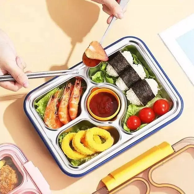 waodeals - Stainless Steel Bento Lunch Box – 4 Compartments