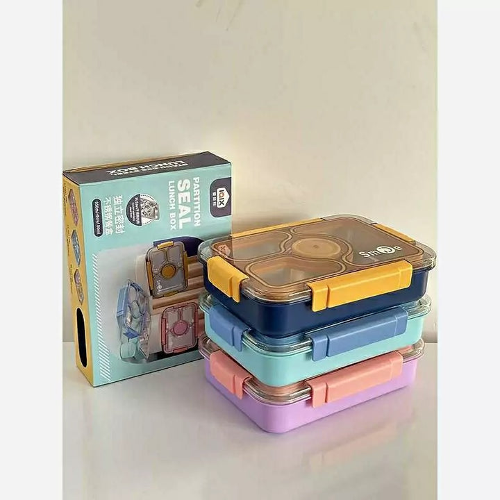 waodeals - Stainless Steel Bento Lunch Box – 4 Compartments, food is not mixed & Spill